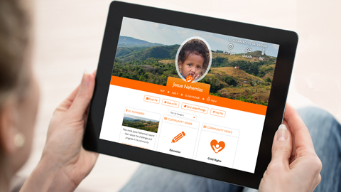 Log in to My World Vision for updates from your sponsored child. iPad with photos and latest news for a child sponsor.